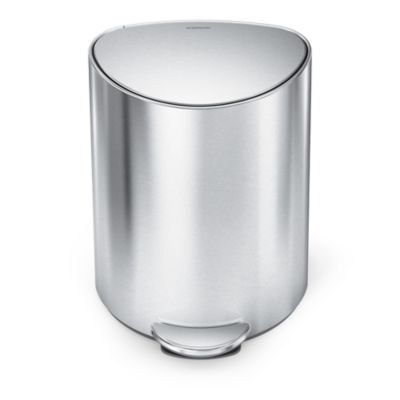 6 Liter Semi-Round Bathroom Trash Can with Liner Pocket