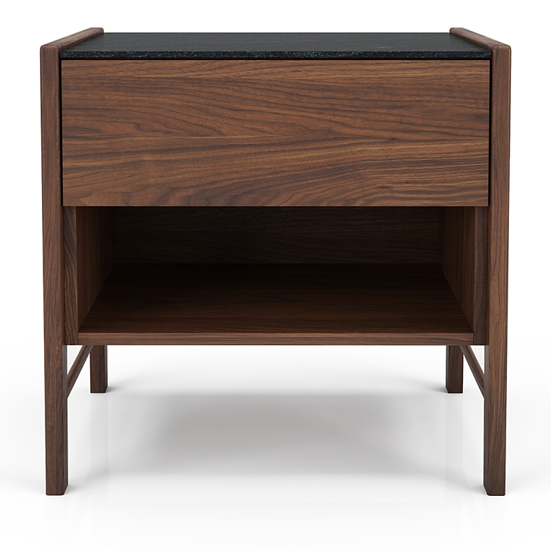 Huppe Frida One Drawer Nightstand With Natural Stone In Brown