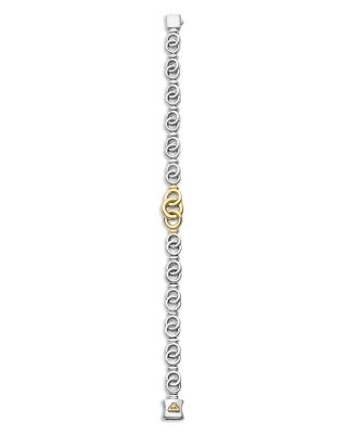 18K Yellow Gold & Sterling Silver Signature Caviar Interlocking Link Bracelet