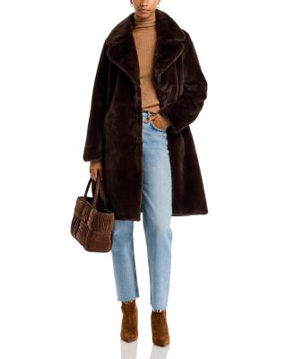 Faux-Fur Coat With Wide Lapels- Exclusive