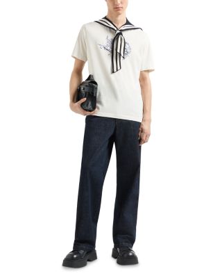 Cotton Embroidered Logo Graphic Tee