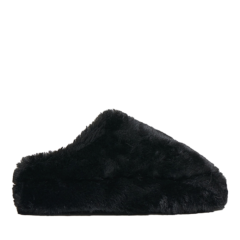 Apparis Misha Faux Fur Slipper In Black