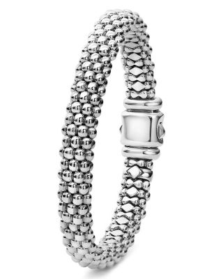 Sterling Silver Signature Caviar Oval Rope Bracelet