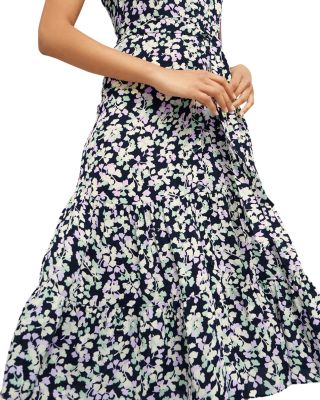 Esme Floral Print Sleeveless Midi Dress
