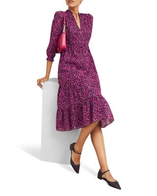 Freda Printed Tiered Midi Dress