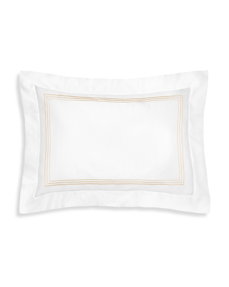 Pratesi Tre Righe Splendore Standard Sham In White/beige