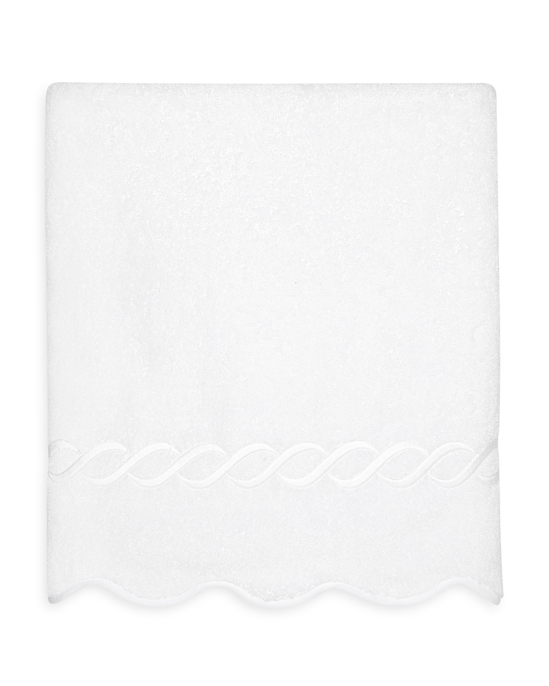 Pratesi Treccia Bath Towel In White/medium Blue