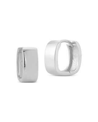 Aqua Square Huggie Hoop Earrings - Exclusive