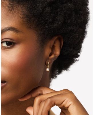 Small Gold Hoop Earrings - Gold Pearl Hoops