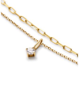  10k Gold Lab Grown Diamond Layered Necklace