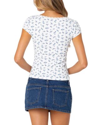 Orly Floral Ribbed Top