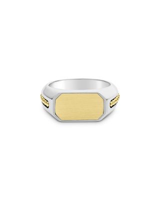 Men's 18K Yellow Gold & Sterling Silver Anthem Octagon Ring