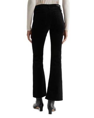 Farrah Bootcut Mid Rise Velvet Jeans in Super Black