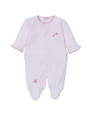 Kissy Kissy - Girls' Cotton Blend Velour Ruffle Trimmed Footie - Baby