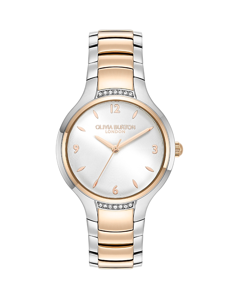 Olivia Burton Women's Lea Two-tone Stainless Steel Watch 34mm In Silver White