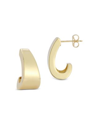 Bloomingdale's Fine Collection Bold J Hoop Earrings in 14K Yellow Gold