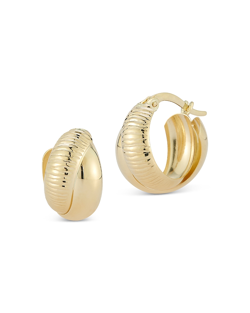 Bloomingdale's Double Hoop Earrings In 14k Yellow Gold In Gold