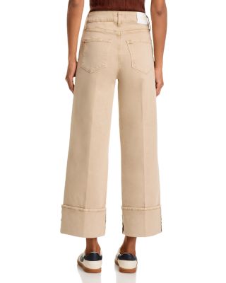 Sasha High Rise Cuffed Wide Leg Jeans in Vintage Soft Sand