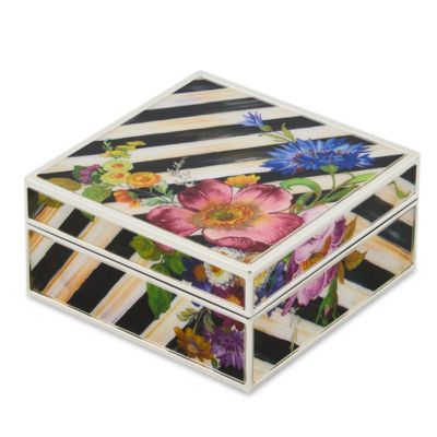 Mackenzie-Childs Flower Market Silver Plated Trinket Box