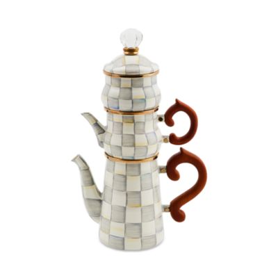 Mackenzie-Childs - Sterling Check Stackable Coffee Set