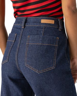 The Marine High Rise Cropped Wide Leg Jeans in Magnetic