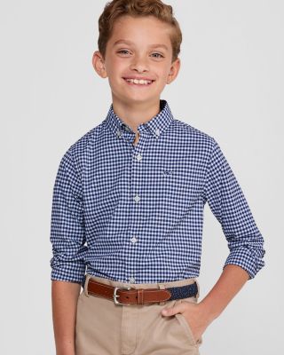 Vineyard Vines - Boys' On-The-Go Brrr&deg; Gingham Button Down Shirt - Little Kid, Big Kid