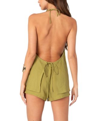 Arden Linen Look Tie Front Top