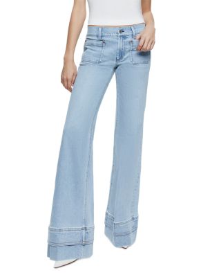 Alice and Olivia - Brian Mid Rise Wide Leg Jeans in Leonltblue