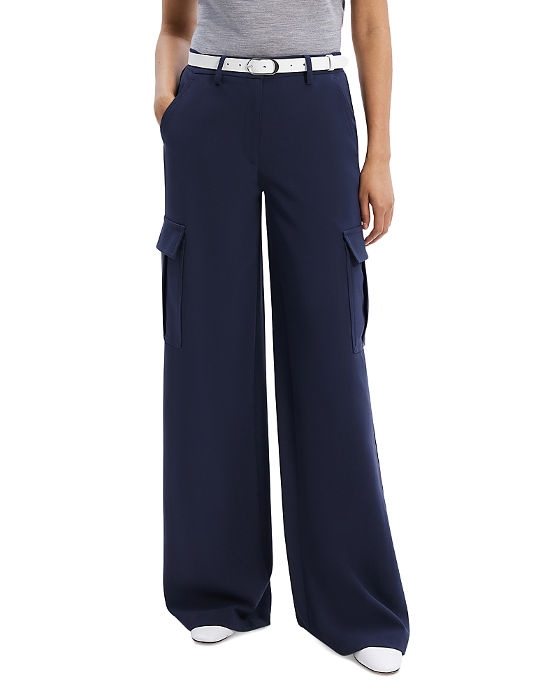 Theory Straight-leg 5-pocket Pant In Wool-blend Flannel In Nocturnal Way