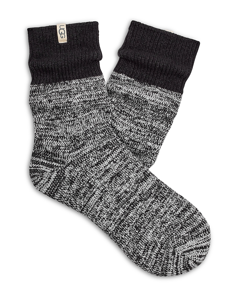 Ugg Rib Slouchy Quarter Socks In Black