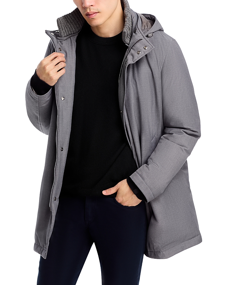 Herno Half Coat In Charcoal