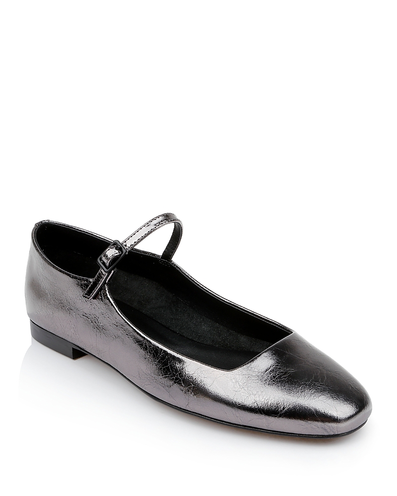 L Agence L'agence Women's Edelie Mary Jane Ballet Flats In Gun Metal Leather