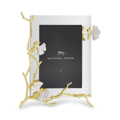 Butterfly Ginkgo Gold Reflective Frame, 5&amp;quot; x 7&amp;quot;