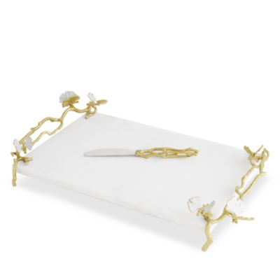 Butterfly Ginkgo Gold Cheeseboard w/ Spreader