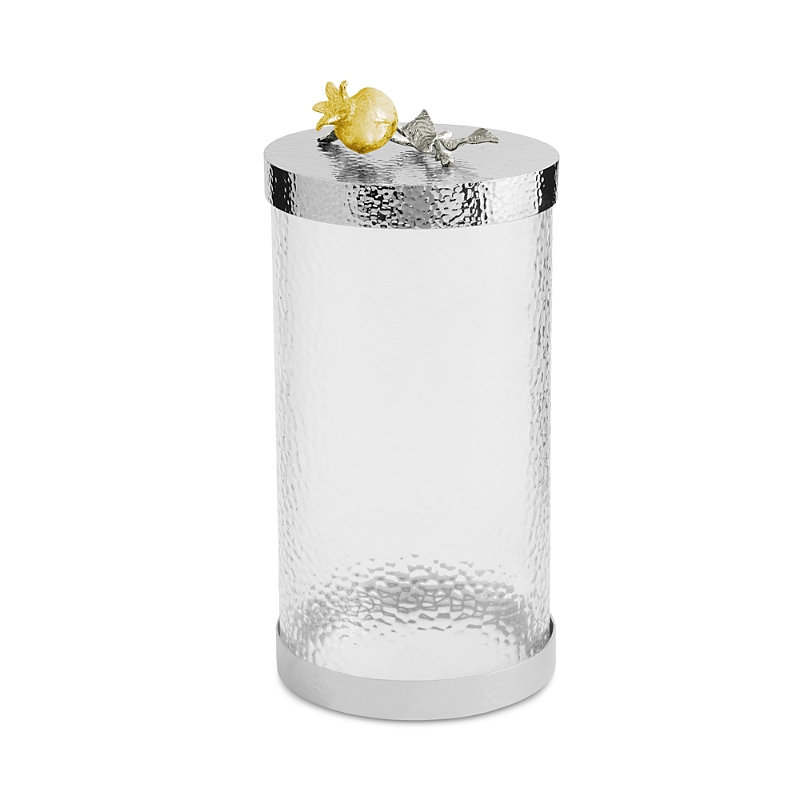 Michael Aram Pomegranate Silver And Gold Large Canister In Silver