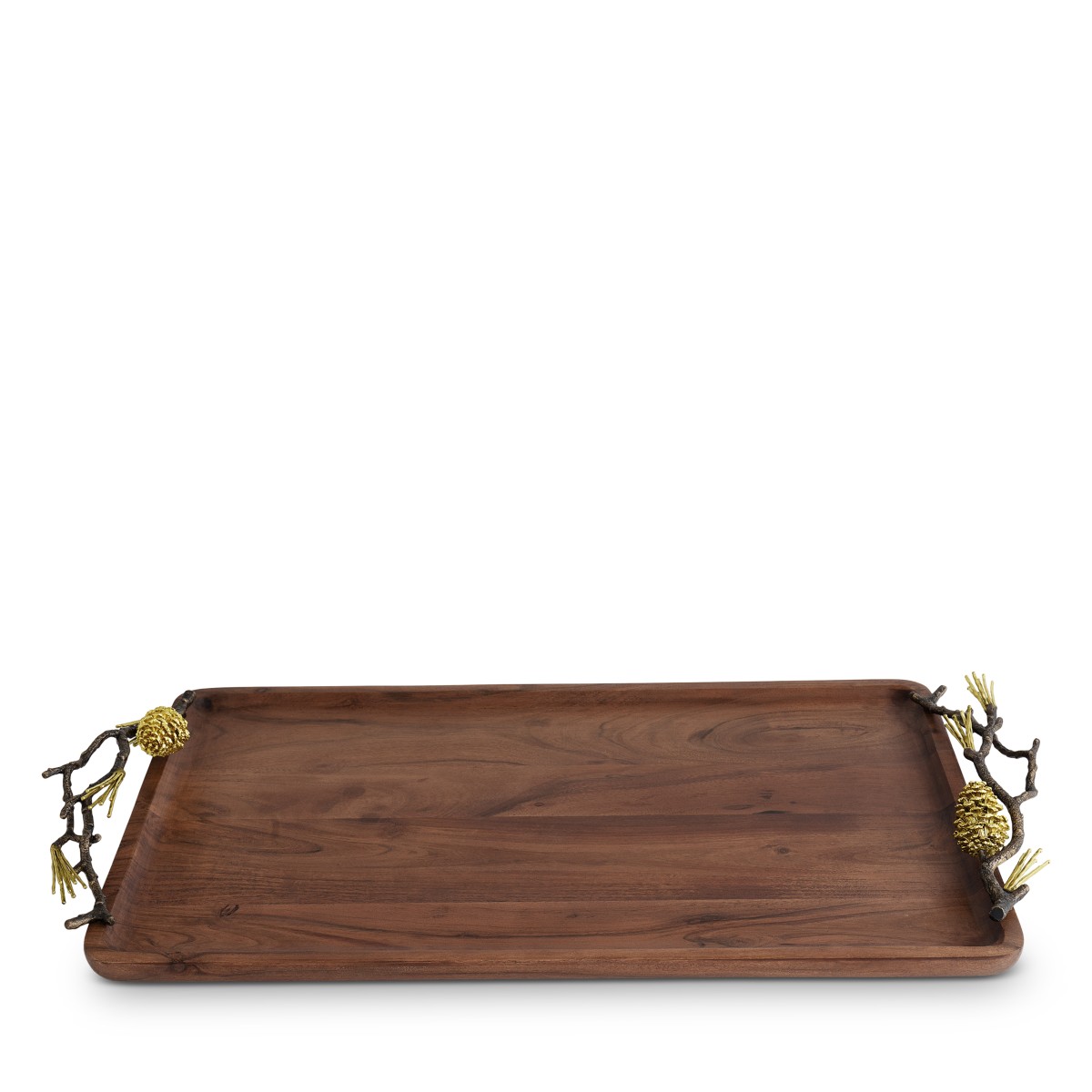 Michael Aram Pine Cone Medium Wood Tray in Brown