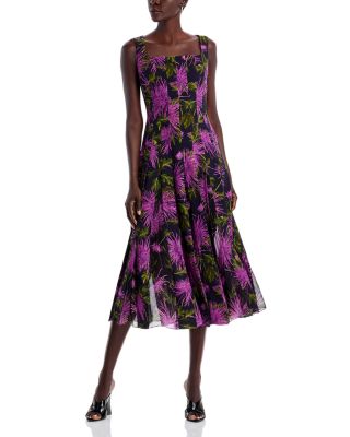 Oscar de la Renta Sleeveless Chrysanthemum Dress