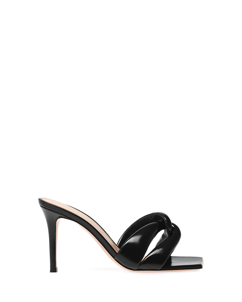 Gianvito Rossi Square-headed High-heeled Sandals In Black