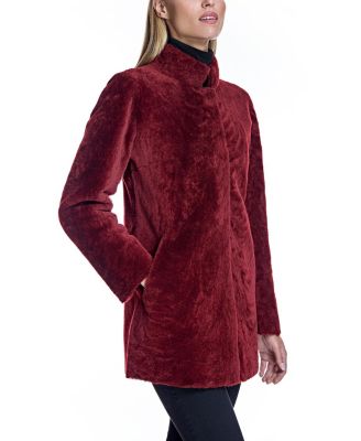 Reversible to Leather Shearling Jacket with Zipper