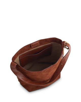 Madewell The Essentials Studded Suede Bucket Tote