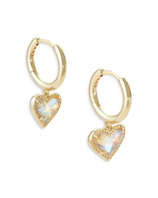Ari Heart Drop Huggie Hoop Earrings