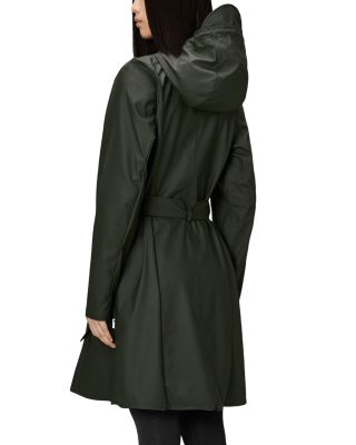 Curve Hooded Belted Waterproof Jacket