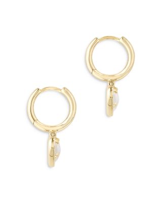 Ari Heart Drop Huggie Hoop Earrings