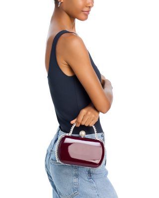 Imitation Pearl Trim Minaudiere Box Clutch - Exclusive