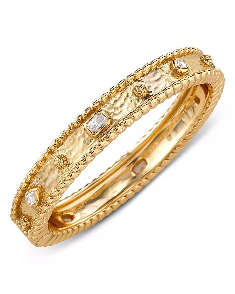 Capucine De Wulf Berry Cubic Zirconia Classic Hinged Bangle Bracelet