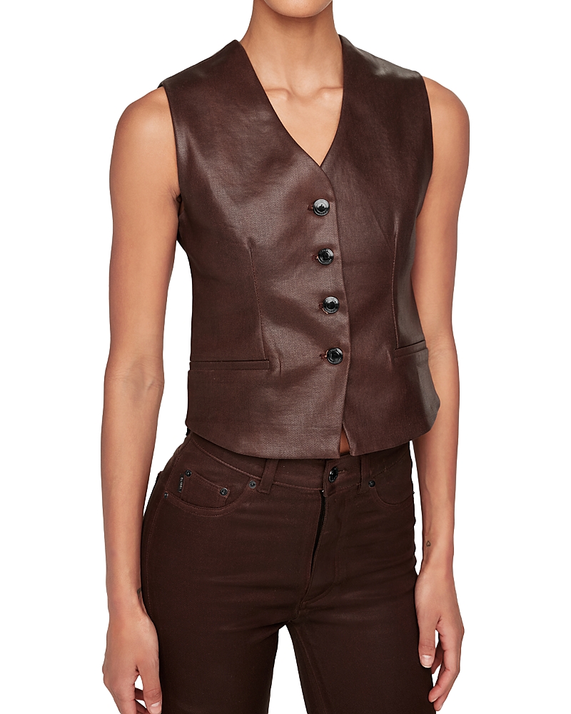 Dl1961 Tailored Vest In Walnut Coated