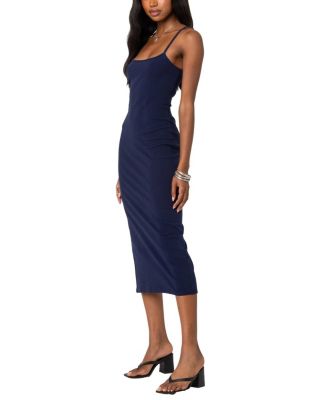 Air Back Slitted Midi Dress