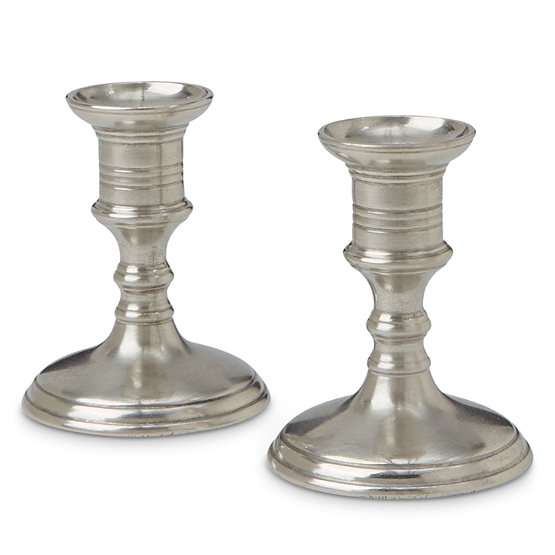 Match Prato Small Pewter Candlestick In Pewter