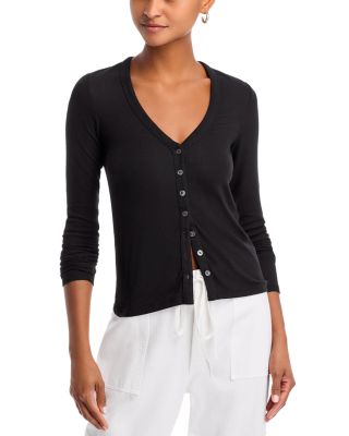 ATM - Ribbed Button Front Top