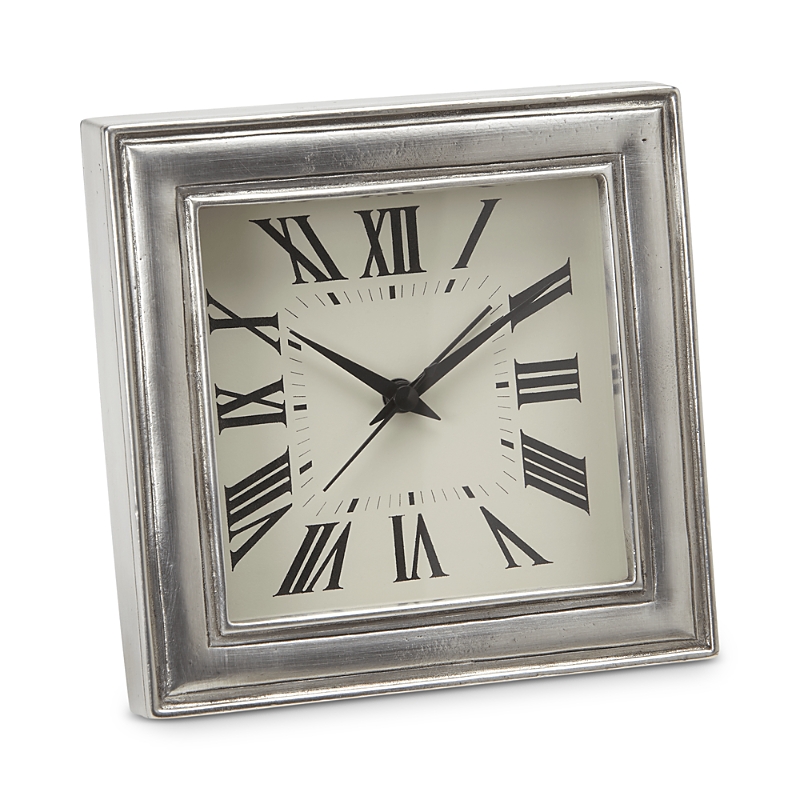 Match Pewter Square Alarm Clock In Pewter